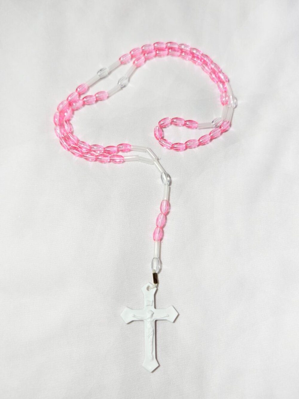 ✝️Bubblegum Pink Long Catholic Praying Rosary Beads Holy Religious Prayer Beads✝